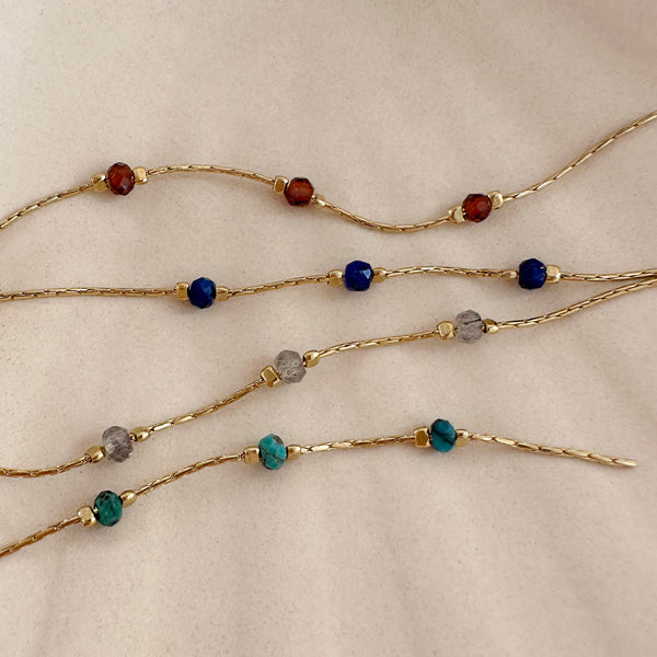 Meera - Bracelet Perles Grenat