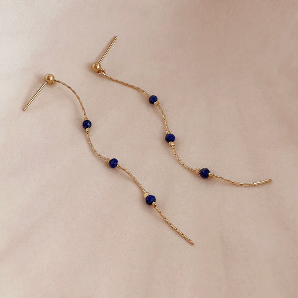 Eliska - Minimalist Lapis Earrings