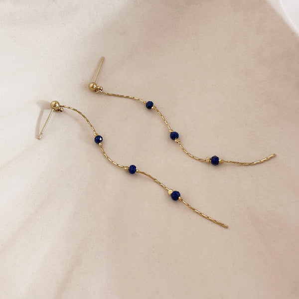 Eliska - Minimalist Lapis Earrings