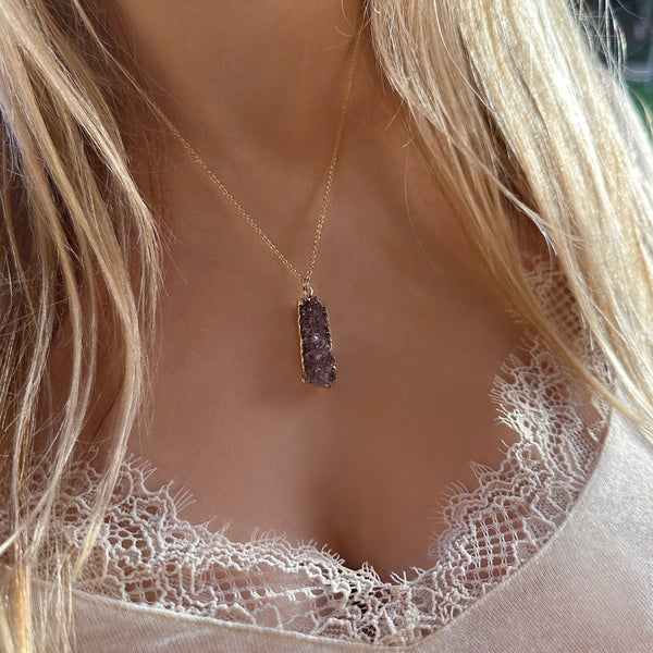 Maeve - Agate Druzy Necklace