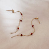 Eliska - Minimalist Garnet Earrings