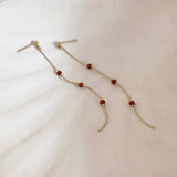 Eliska - Minimalist Garnet Earrings