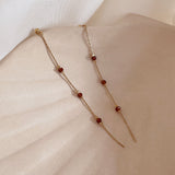 Eliska - Minimalist Garnet Earrings