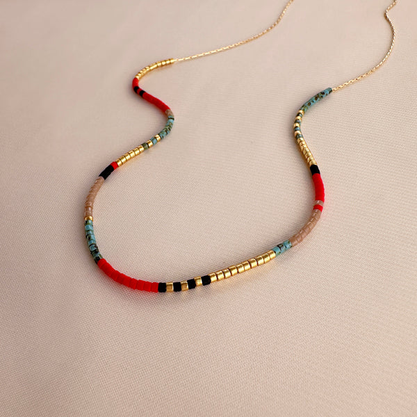 Estella - Multicolor Beaded Necklace