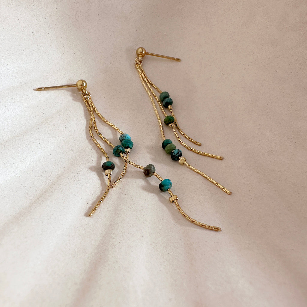 Boucles d'Oreilles Goutte d'Eau en Turquoise – L'Arbre des Chakras Boucles d'Oreilles Goutte d'Eau en Turquoise – L'Arbre des Chakras