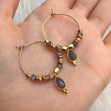 Kaya - Labradorite Hoop Earrings