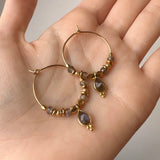Kaya - Labradorite Hoop Earrings