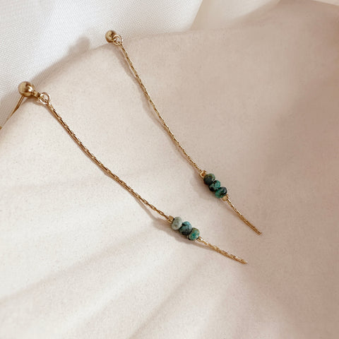 Tasha - Turquoise Chain Earrings