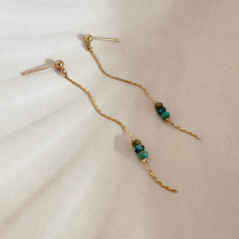 Tasha - Turquoise Chain Earrings