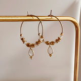 Kaya - Moonstone Hoop Earrings