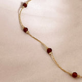 Regan - Garnet Bead Bracelet