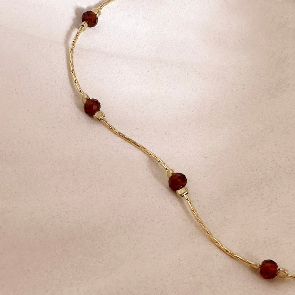 Regan - Garnet Bead Bracelet