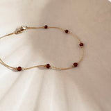 Regan - Garnet Bead Bracelet
