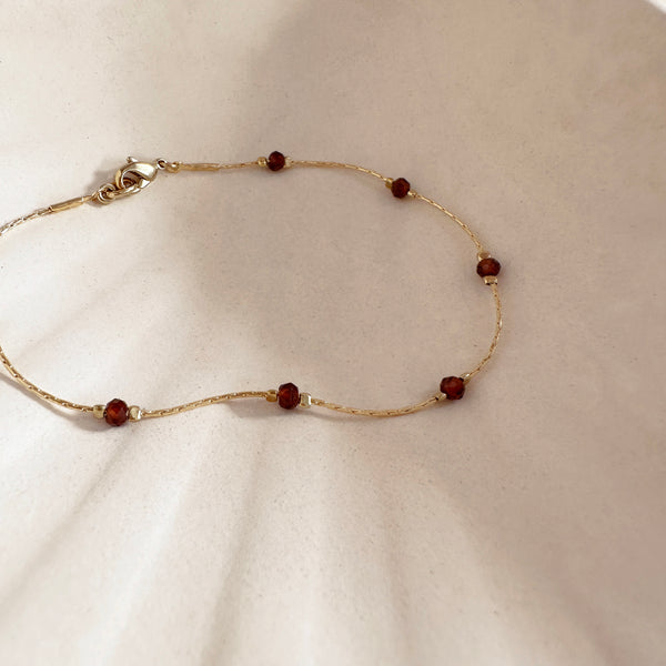 Regan - Garnet Bead Bracelet
