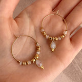 Kaya - Moonstone Hoop Earrings