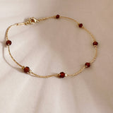 Regan - Garnet Bead Bracelet