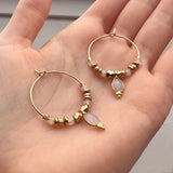 Kaya - Moonstone Hoop Earrings