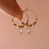 Kaya - Moonstone Hoop Earrings