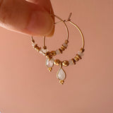 Kaya - Moonstone Hoop Earrings
