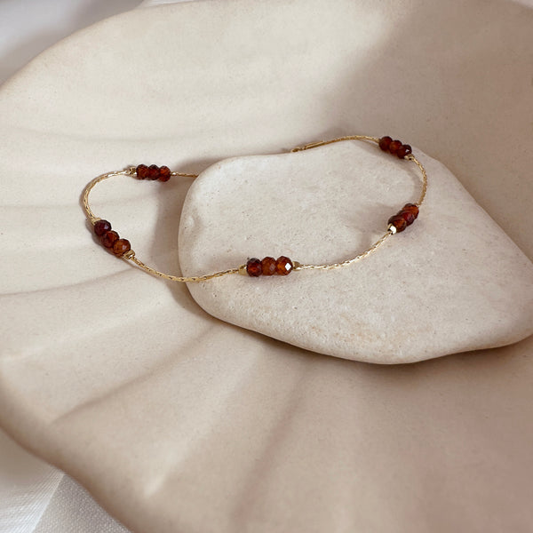 Meera - Bracelet Perles Grenat