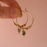 Kaya - Labradorite Hoop Earrings