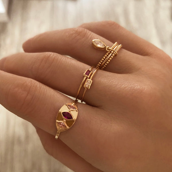 Twyla - Bague CZ Fuchsia