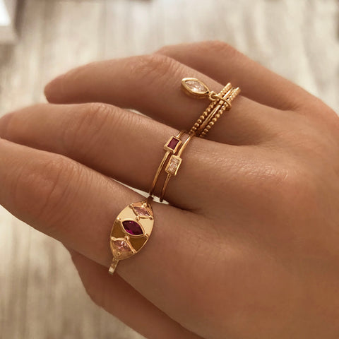 Twyla - Fuchsia CZ Ring - Kurafuchi