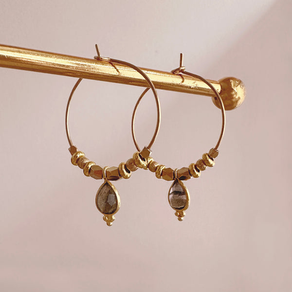 Kaya - Labradorite Hoop Earrings