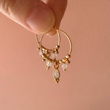 Inaya - Moonstone Hoop Earrings