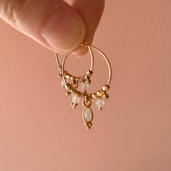 Inaya - Moonstone Hoop Earrings