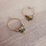Kora - Gemstone Hoop Earrings