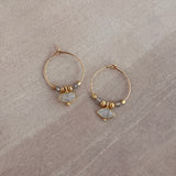 Kora - Gemstone Hoop Earrings