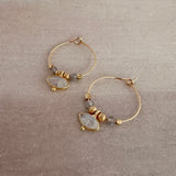 Kora - Gemstone Hoop Earrings