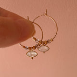 Kora - Gemstone Hoop Earrings