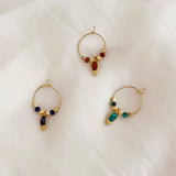 Miyah - Boho Gemstone Hoops
