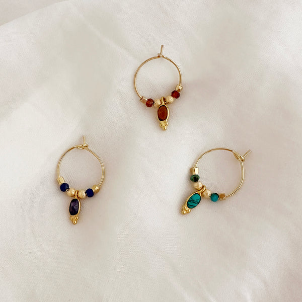Miyah - Boho Gemstone Hoops