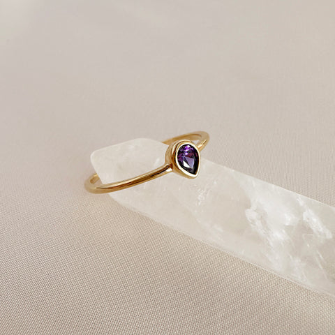 Lucinda - Bague Goutte Violette