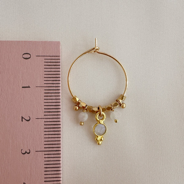 Inaya - Moonstone Hoop Earrings