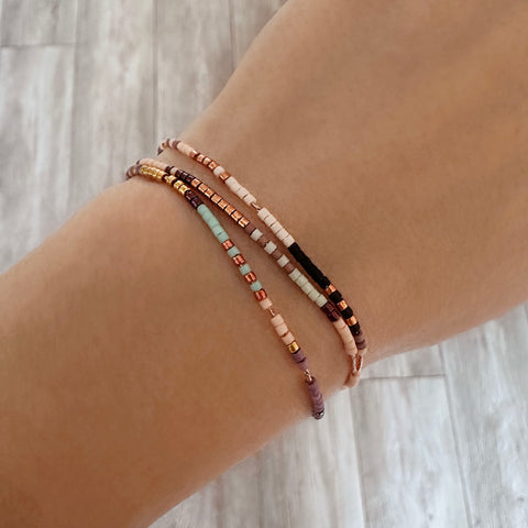 Kenzie - Bracelet Or Rose Multicolore
