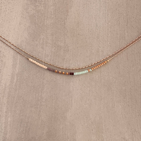 Elvira - Rose Gold Multicolor Necklace