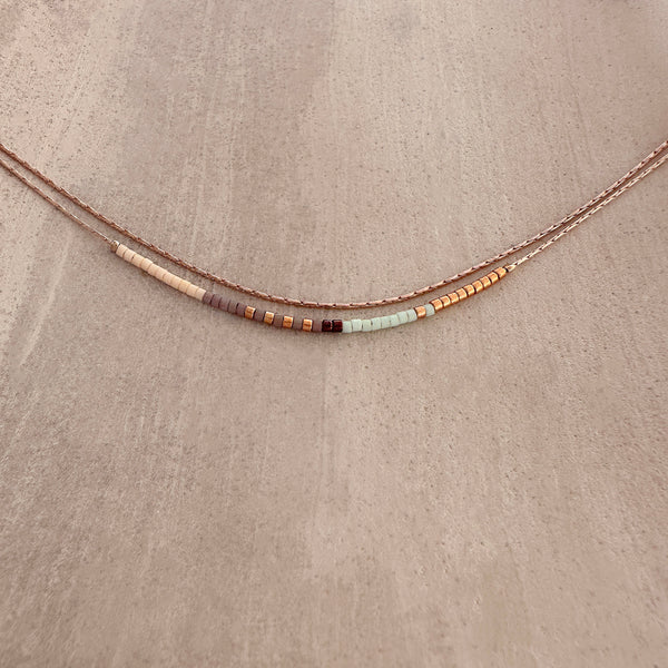 Elvira - Rose Gold Multicolor Necklace