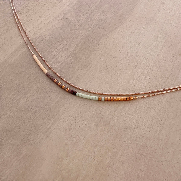 Elvira - Rose Gold Multicolor Necklace