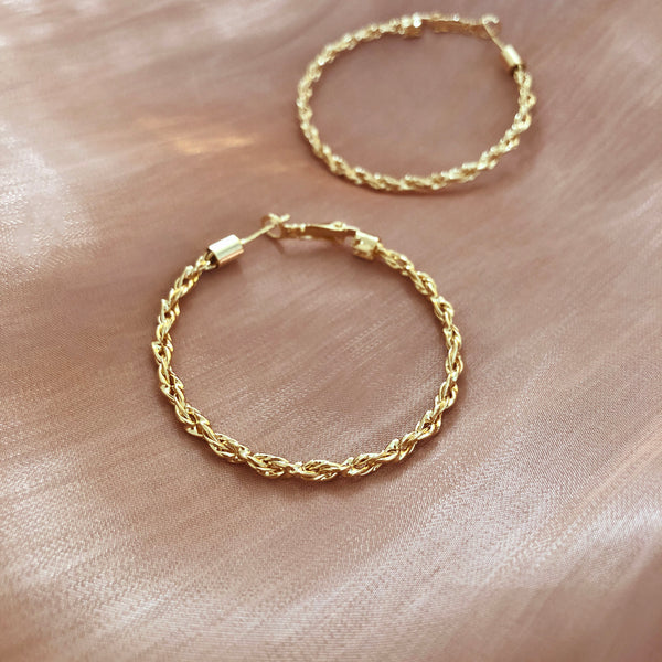Trista - Large Twisted Hoops