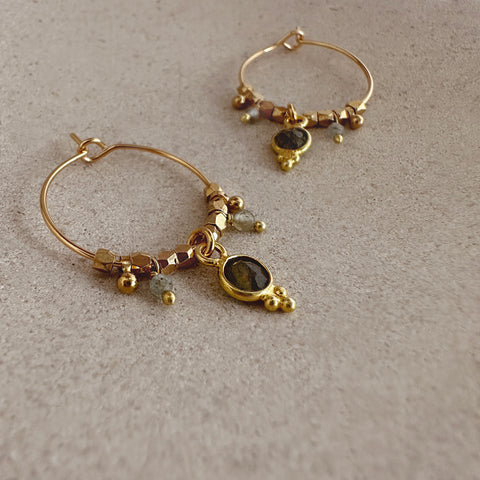 Inaya - Labradorite Hoop Earrings
