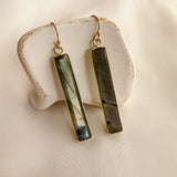 Regina - Labradorite Bar Earrings