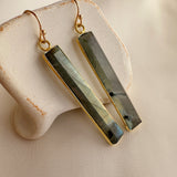 Regina - Labradorite Bar Earrings