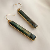 Regina - Labradorite Bar Earrings
