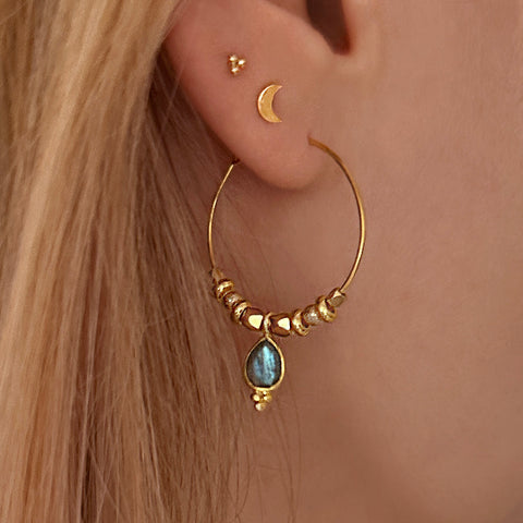 Kaya - Labradorite Hoop Earrings