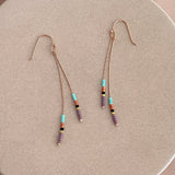 Candyce - Rose Gold Minimalist Beaded Earrings