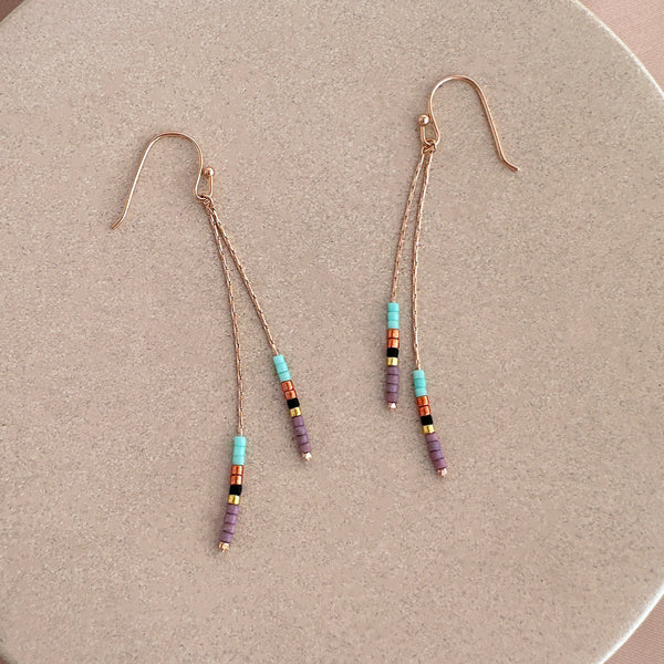 Candyce - Rose Gold Minimalist Beaded Earrings